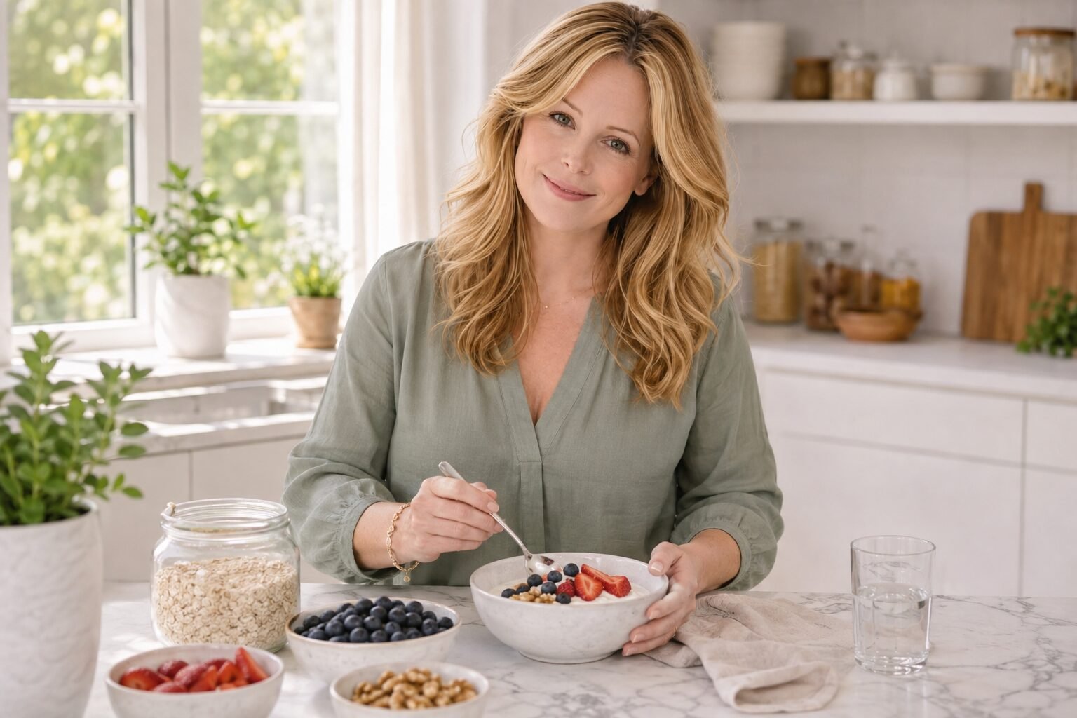 Kate Sullivan preparing a practical morning wellness ritual