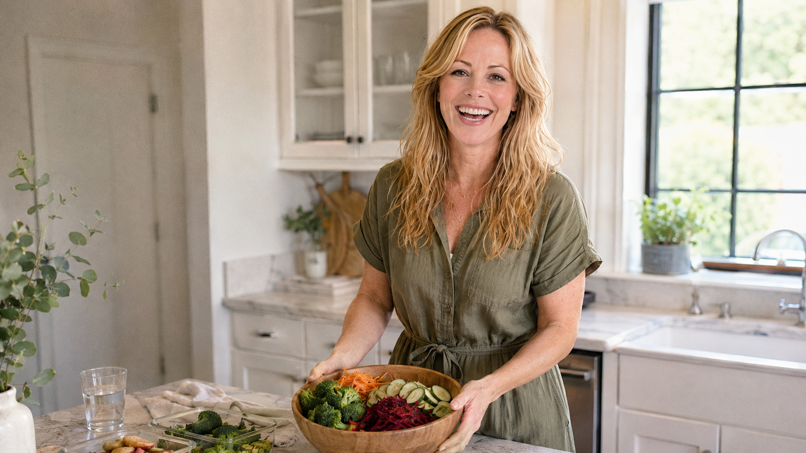 Kate preparing vegetables for meal planning